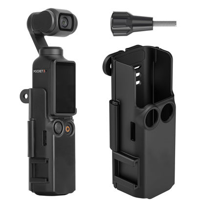 Picture of JINSERTA Expansion Adapter for DJI Osmo Pocket 3, Protective Shell Cover Bracket Mount with Cold Shoe for OSMO Pocket 3
