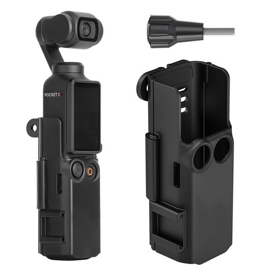 Picture of JINSERTA Expansion Adapter for DJI Osmo Pocket 3, Protective Shell Cover Bracket Mount with Cold Shoe for OSMO Pocket 3
