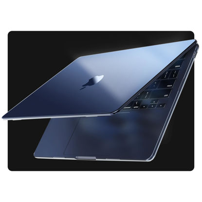 Picture of EooCoo [Ultra Thin Armor] Compatible with MacBook Air 13 inch 2024-2022 M3 M2 A3113 A2681, [100% Clear, Refined Midnight] Air 13.6" Protective Hard Case&Keyboard Skin, Crystal Midnight