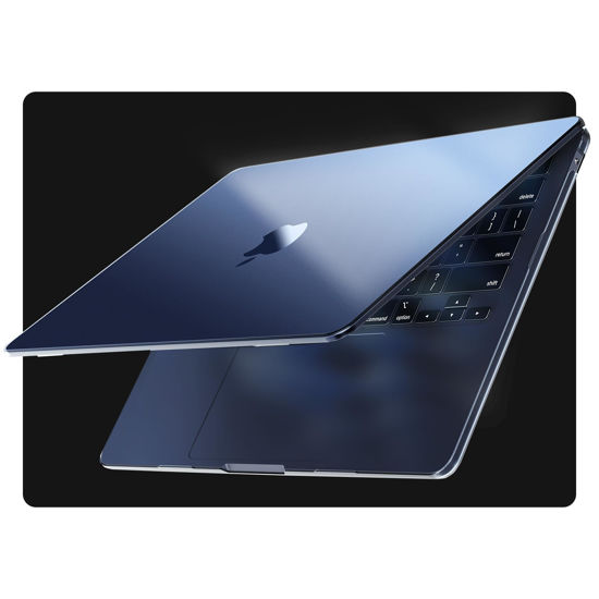 Picture of EooCoo [Ultra Thin Armor] Compatible with MacBook Air 13 inch 2024-2022 M3 M2 A3113 A2681, [100% Clear, Refined Midnight] Air 13.6" Protective Hard Case&Keyboard Skin, Crystal Midnight