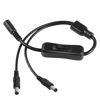 Picture of GINTOOYUN DC5521 Y Splitter Power Cable with Switch, DC 5.5mm x 2.1mm 1 Female to 2 Male Extension Cable with On/Off 304 Switch for CCTV Surveillance Camera,LED Light Bar etc 0.4m