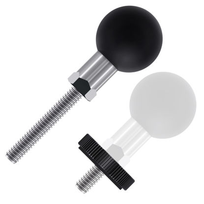 Picture of iSaddle Mount Base with 1/4-20 Hole Hex Post and 1" Ball Adapter Compatible with RAM Mounts B Size 1 Inch Ball Double Socket Arm, 2 Sizes of 1/4"-20" Threaded Stud for GPS Cameras Motion Sensors