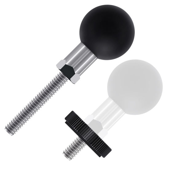 Picture of iSaddle Mount Base with 1/4-20 Hole Hex Post and 1" Ball Adapter Compatible with RAM Mounts B Size 1 Inch Ball Double Socket Arm, 2 Sizes of 1/4"-20" Threaded Stud for GPS Cameras Motion Sensors