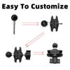 Picture of iSaddle Mount Base with 1/4-20 Hole Hex Post and 1" Ball Adapter Compatible with RAM Mounts B Size 1 Inch Ball Double Socket Arm, 2 Sizes of 1/4"-20" Threaded Stud for GPS Cameras Motion Sensors