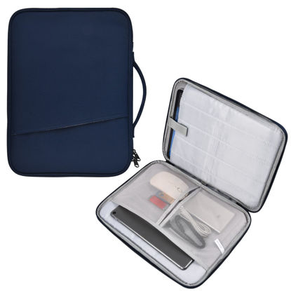 Picture of 12.9 Inch Tablet Carrying Bag for Samsung Galaxy Tab S9+ Plus/S8+/S7+/S7+ Plus/S7 FE 12.4" & 13 inch iPad Pro M4,13 iPad Air M2 2024, Surface Pro 11 Snapdragon,10,9,8,X,7+,7,6,5,4,3 Sleeve Case-Blue