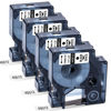 Picture of 4 Pack Replace for Dymo D1 45013 Label Tape Refill 45013s S0720530 12mm x 7m, 1/2 Inch Labeling Tape for Dymo LabelManager 160 210D 280 420P 360D 450 450DUO Label Maker, Black on White