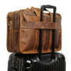 Picture of Polare 17'' Full Grain Leather Briefcase Laptop Attache Case Messenger Bag For Men Fits 15.6'' Laptop