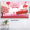Picture of Valentine's Day Backdrop Valentine Backdrop Background for Photography Happy Valentine's Day Backdrop Banner Photo Booth Props Red Heart Backdrop for Mother's Valentine's Day Decoration (Truck)