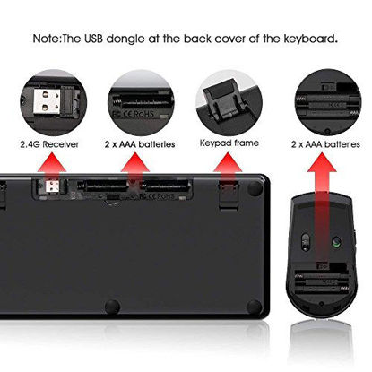 Picture of (2018 Rii RKM709 2.4Ghz Ultra-slim Wireless Keyboard and Mouse Combo Multimedia Compact Keyboard and Mouse For PC Laptop,Desktop,Raspberry Pi,KODI HTPC XBMX Macbook Android TV Box,Smart TV