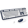 Picture of KNOWSQT Wireless Keyboard and Mouse Combo - White-DarkBlue Full-Sized 2.4 GHz 104 Keys Typewriter Keyboard, Flexible Round Keycap and Optical Mouse for Windows, Computer, PC, Laptop, Desktop, Mac