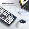Picture of KNOWSQT Wireless Keyboard and Mouse Combo - White-DarkBlue Full-Sized 2.4 GHz 104 Keys Typewriter Keyboard, Flexible Round Keycap and Optical Mouse for Windows, Computer, PC, Laptop, Desktop, Mac
