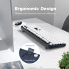 Picture of KNOWSQT Wireless Keyboard and Mouse Combo - White-DarkBlue Full-Sized 2.4 GHz 104 Keys Typewriter Keyboard, Flexible Round Keycap and Optical Mouse for Windows, Computer, PC, Laptop, Desktop, Mac