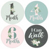 Picture of Baby Monthly Milestone Stickers, 16 Floral Baby Monthly Stickers, 12 Monthly Photo Picture Props for Infant Onesie, Newborn Monthly Milestone Stickers, Scrapbook Photo Keepsake