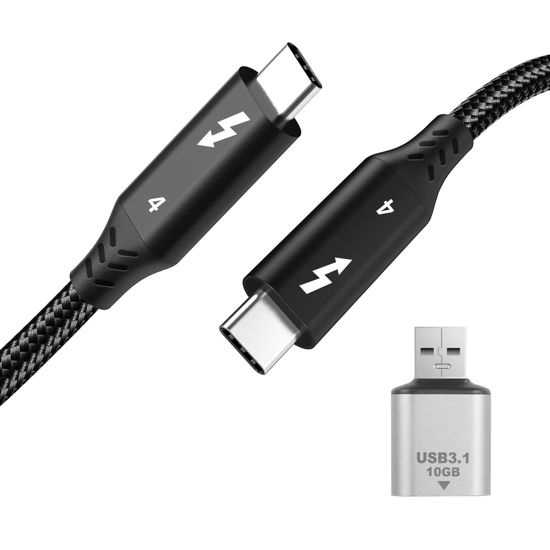 Picture of RULGOI USB 4 Cable for Thunderbolt 4/3 Cable 3.3FT Supports 8K@60Hz 40Gbps Data Transfer 100W Charging USB C to USB C Cable Compatible with Thunderbolt 3, MacBook Pro, Docking, Hub, eGPU SSD, Monitor
