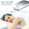 Picture of SUNGI Bluetooth Mouse for Laptop/Tablet/iPhone/Android PC,Rechargable Quiet Slim Mice Compatible with Windows/Linux,Silver(Not for Mac, MacBook)