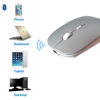 Picture of SUNGI Bluetooth Mouse for Laptop/Tablet/iPhone/Android PC,Rechargable Quiet Slim Mice Compatible with Windows/Linux,Silver(Not for Mac, MacBook)