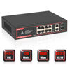 Picture of ienRon 12 Ports Ethernet Switch Unmanaged, 8 PoE Ports Gigabit+2 Uplink Ports Gigabit +2 SFP Slot, Network Switch with 120W AI Detection,802.3af/at Compliant |Fanless Design |Plug & Play