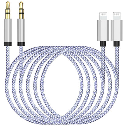 Picture of esbeecables Aux Cord for iPhone 15,iPhone Aux Cord for Car, USB C to 3.5mm Audio Aux Jack Headphone Car Stereo Nylon Braided Cable for iPhone15/15Plus/15Pro Max,iPad Pro to Car,Speakers-2Pack