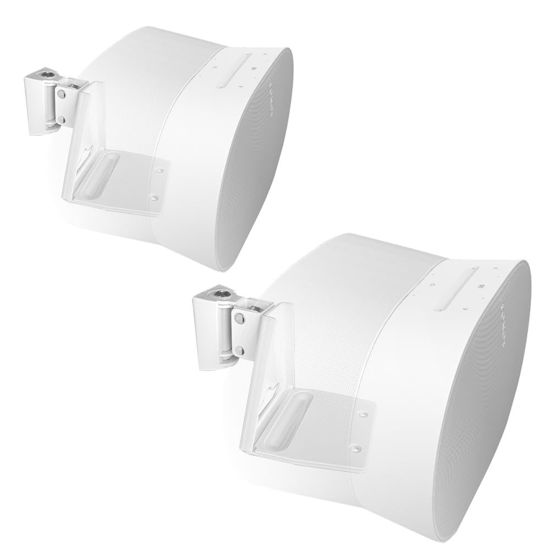 Picture of EMAQUIN Wall Mounts Brackets-Pair Set(2PCS) for Sonos Era 300 Speaker(Include 2PCS,Swivel and Tilt,Sturdy Metal,Enduring Paint Finish,Easy to intall,Compatible with Sonos Era 300,White Pair)