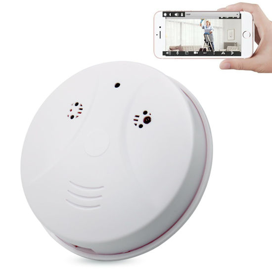 Picture of Mini Detector Camera, HD 1080P Wireless Security Nanny Cam Smoke Detector Camera with Motion Detection/Night Vision/Remote View for Home and Office Surveillance, No Audio
