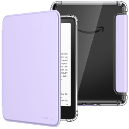 Picture of MoKo Case for All-new 7"Kindle Paperwhite 12th Generation 2024&Kindle Colorsoft Signature Edition 2024,Ultra Clear Soft Flexible Transparent TPU Back Cover Light Shell with Auto Wake/Sleep,Taro Purple
