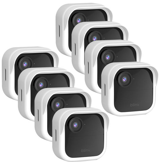 Picture of Silicone Case Cover for All-New Blink Outdoor 4 (4th Gen) - Weatherproof Protective Skin Cover with Hat Brim for All-New Blink Outdoor 4 Smart Security Camera (White, 8 Pack)