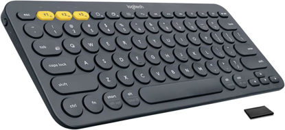 Picture of Logitech K380 Bluetooth Keyboard - Windows, Mac, Chrome OS, Android, iPad, iPhone, Apple TV Compatible - with Flow Cross, Dark Grey, Bulk Packaging