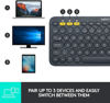 Picture of Logitech K380 Bluetooth Keyboard - Windows, Mac, Chrome OS, Android, iPad, iPhone, Apple TV Compatible - with Flow Cross, Dark Grey, Bulk Packaging