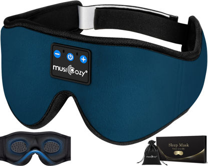 Picture of MUSICOZY 3D Bluetooth 5.4 Sleep Headphones Mask, Wireless Music Eye Mask with HD Speakers, Perfect for Side Sleepers, Bluetooth Sleep Mask Headband for Sleeping, Cool Tech Gifts for Men, Women