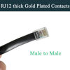 Picture of HiBallBall Telephone Wires, 2 Pack 10 Feet 6P6C Telephone Cord Cable for Landline Phones, RJ12 Male to Male Cables (Straight 6P6C, Black)