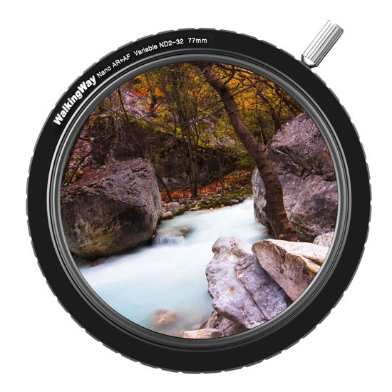 Picture of WalkingWay 67mm True Color ND Filter Variable ND2-32 (1-5 Stops) Neutral Density Filter Adjustable ND4 ND8 ND16 Filter VND 0.3-1.5 for Camera Lens