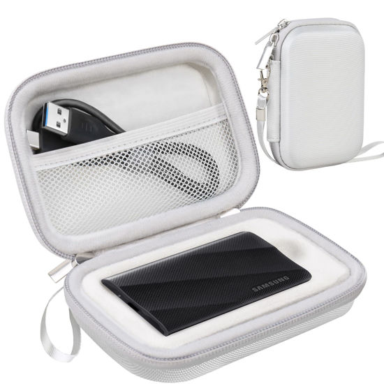 Picture of Lacdo Hard Carrying Case for Samsung T9 Portable Solid State Drives 1TB 2TB 4TB USB 3.2 External SSD Hard EVA Shockproof Storage Travel Bag, Gray