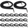 Picture of Kanayu 20 Pcs 25 Feet Long Black Phone Cords for Landline Coiled Phone Handset Cord Telephone Cord Bulk for Use with All Corded Landline Phones Telephone Line Cord Replacement Cable Phone Accessory