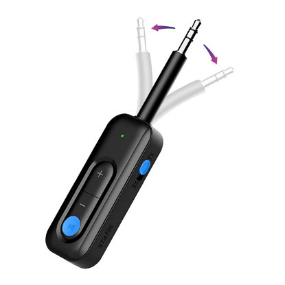 Picture of STATIK BlueSnap Bluetooth Transmitter for TV, Bluetooth Receiver for Home Stereo, Bluetooth Transmitter Car Audio Receivers, 3.5mm Aux Bluetooth Adapter for Car & Plane Travel Essentials for Flying