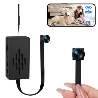 Picture of QETATIY 1080P Hidden Camera DIY Module, Tiny Spy Camera Wireless WiFi Nanny Cam Hidden Cameras with Motion Detection 140° Wide Angle, Portable Mini Camera Module for Home Security