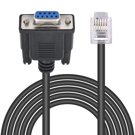 Picture of Poyiccot DB9 to RJ11 Serial Adapter Cable, RS232 DB9 Female to RJ11 RJ12 6P6C LAN Network Serial Control Cable for Sevo-Drive Lead-Shine Stepper Communication, 6Feet