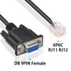 Picture of Poyiccot DB9 to RJ11 Serial Adapter Cable, RS232 DB9 Female to RJ11 RJ12 6P6C LAN Network Serial Control Cable for Sevo-Drive Lead-Shine Stepper Communication, 6Feet