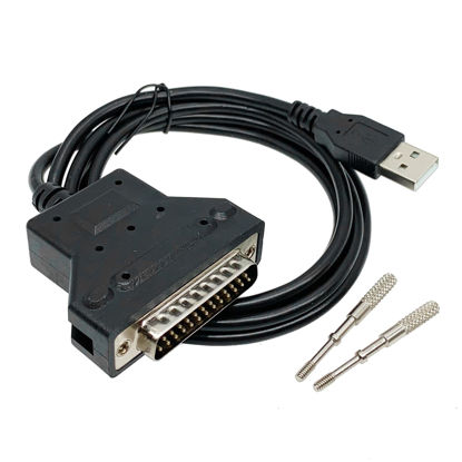 Picture of Jienk 5FT/150CM Silabs CP2102 Chip USB to RS232 DB25 Serial Adapter Cable for Bar Code Printer Scanner