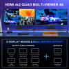 Picture of 4K HDMI Multiviewer Switch 4x2 with PIP, PORTTA Quad Multi Viewer Seamless Switcher 4 in 2 Out with Toslink, 3.5mm Audio Output Support 4K 30Hz, 6 Viewing Modes, Downscaler for PS4/PC/DVD