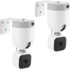 Picture of UYODM 2Pack Adhesive Metal Wall Mount Bracket Compatible with Blink Mini Pan Tilt Camera, VHB Stick On,No Drilling Mounting Bracket for Blink Get The Best View,Two Ways Installation