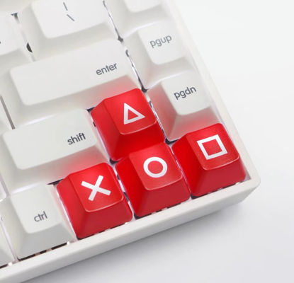 Picture of Keyboard Keycaps Arrow/Direction PSP Cherry MX Key Cap for Corsair K55 K65 K63 MX Switches Backlit/Keychron C3 Pro / K8 / K2 Version 2 / Razer Huntsman/MageGee Mechanical Gaming Keyboard (Red)