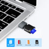 Picture of TF Card Reader, Micro SD Card Reader, Type C TF Memory Card Reader Adapter with USB C to USB Adapter Compatible with Laptops, MacBook, Samsung Galaxy (Black)