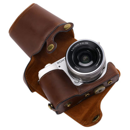 Picture of XEVN for Sony ZV-E10 case,for Sony ZV-E10 case,Premium PU Full Body Leather Camera Case Bag for Sony Alpha ZV-E10 Fit 16-50mm Lens with Camera Shoulder Strap