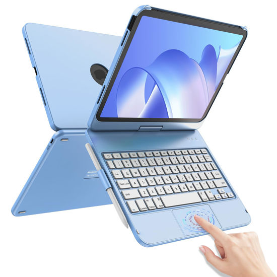 Picture of TaIYanG for iPad 10th Generation Case with Keyboard for iPad 10.9" 2022, Touch Keyboard for iPad 10th Generation Case -360° Rotatable,Pencil Holder,Touch Trackpad Keyboard Case for iPad 10th Gen