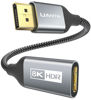 Picture of UANTIN 8K DisplayPort 1.4 to HDMI 2.1 Adapter [8K@60Hz,4K@120Hz,2K@165Hz] Uni-Directional DP Male to HDMI Female Converter for PC,Laptop,RTX 4080/4090,RX 7900/6900 and More