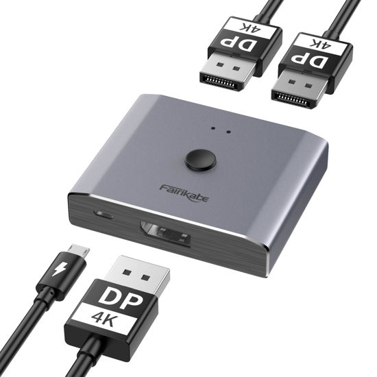 GetUSCart- Displayport Switch Splitter 1 in 2 Out or 2 in 1 Out, 4K60Hz ...