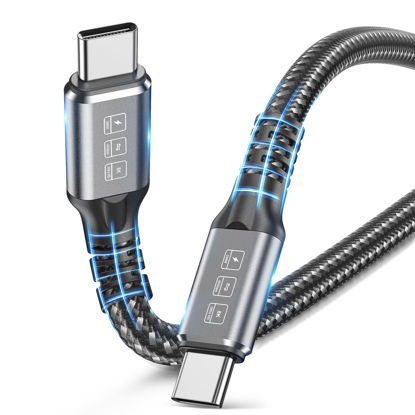 Picture of Thunderbolt 4 Cable 3.3FT 240W USB4 Cable Supports 40Gbps High-Speed Data Transfer/8K/Dual 4k Display USB C to USB C Cable Fast Charging for Thunderbolt 4/3 Monitor/Hub/Docking Stations and More Grey