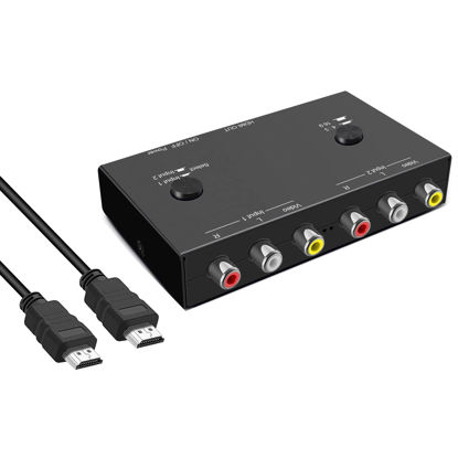 Picture of Dingsun 2Port AV to HDMI Converter, Will Convert Input Analog Aignals to a Digital Output Signal, Built-in 16:9/4:3 Adjustment, Perfect for Old Video Game Systems,PS,WII,Xbox,DVD,VHS