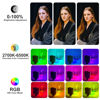 Picture of ORDRO SL-50 RGB Led Video Light, Mini Led Camera Light with 108pcs LEDs, 3 Cold Shoe Mounts 2200mAh Rechargeable CRI 95+ 2700-6500K for YouTube Tiktok Photography