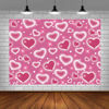 Picture of LYCGS 7X5ft Pink Heart Photo Backdrop 90s Backdrops for Photoshoot Valentine's Day Backdrop Women Men Happy Birthday Photography Background Banner Photo Booth Studio Props X-118